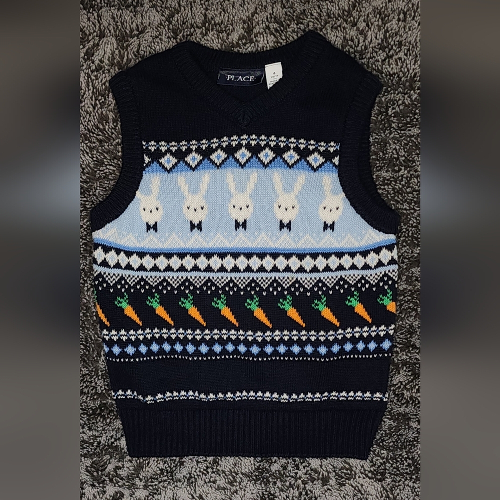 The Chikdrens Place Easter V-Neck Sweater Vest (XS 4)